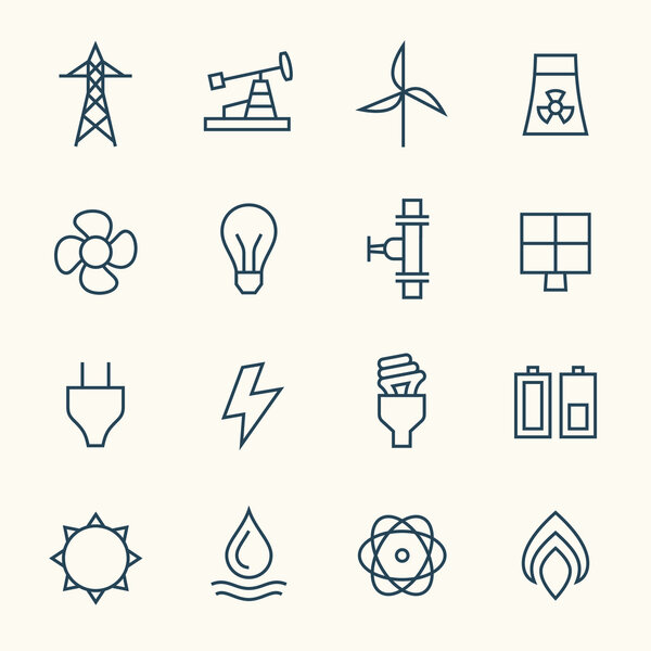 Energy icons set
