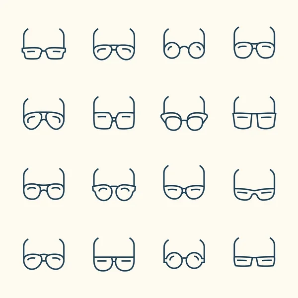 Conjunto de iconos de gafas — Vector de stock