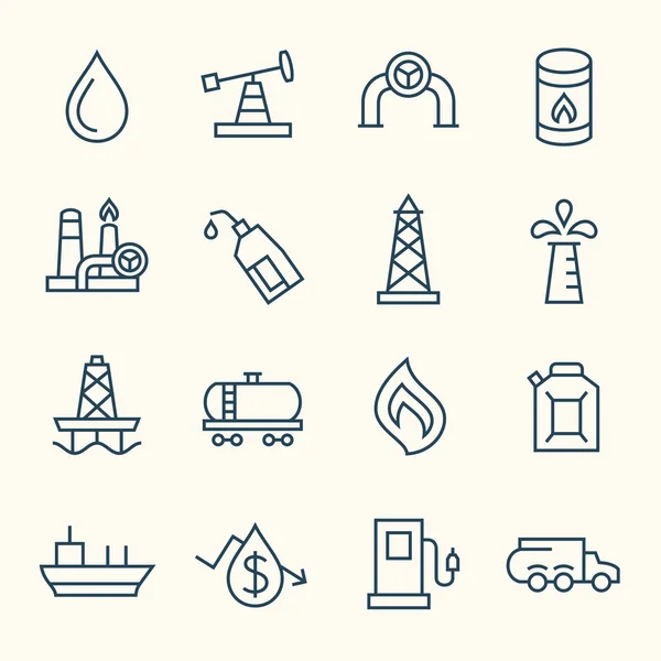 Iconos de la industria petrolera — Vector de stock