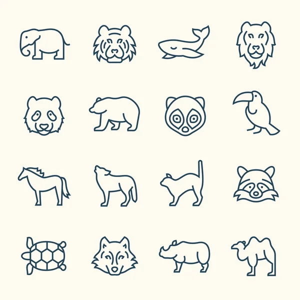 Animals icons set — Stock Vector