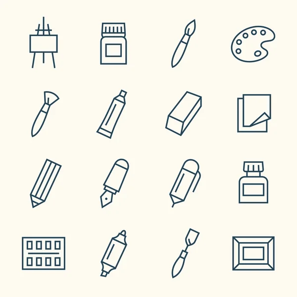 Schoolmateriaal pictogrammen — Stockvector