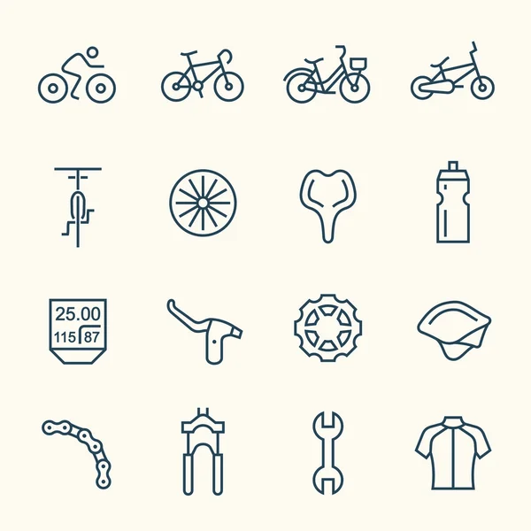 Fietsen icons set — Stockvector