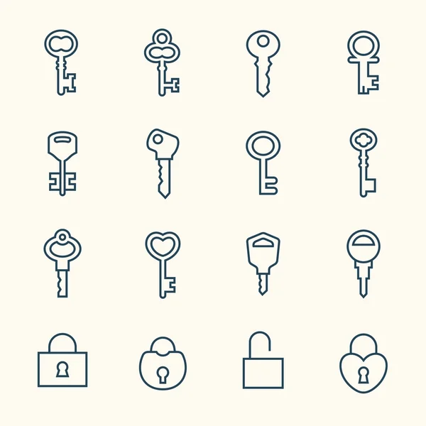 Keys icons set — Stock Vector