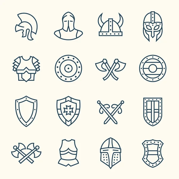 Set di icone dell'armatura — Vettoriale Stock