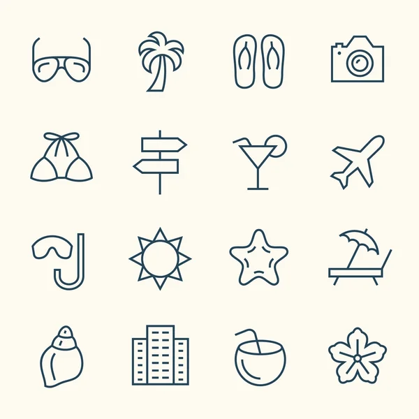 Vacations icons set — Stock Vector
