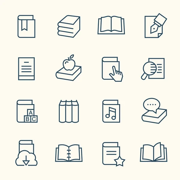 Books icons set — Stock Vector