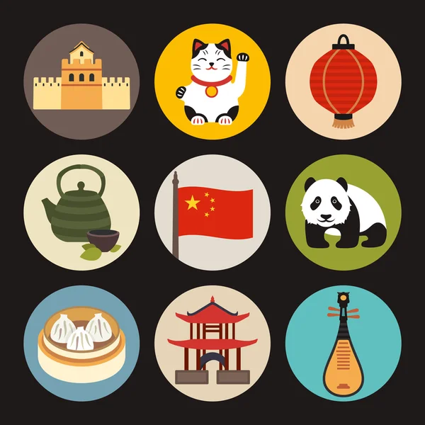 China icons — Stock Vector