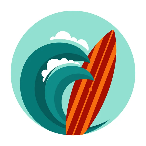 Surf-Illustration — Stockvektor