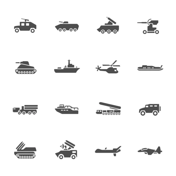 Military technology icon set — Stock Vector