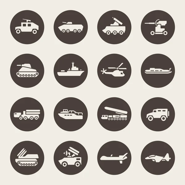 Askeri teknoloji Icon set — Stok Vektör