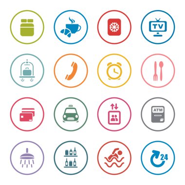 otel hizmetleri Icon set