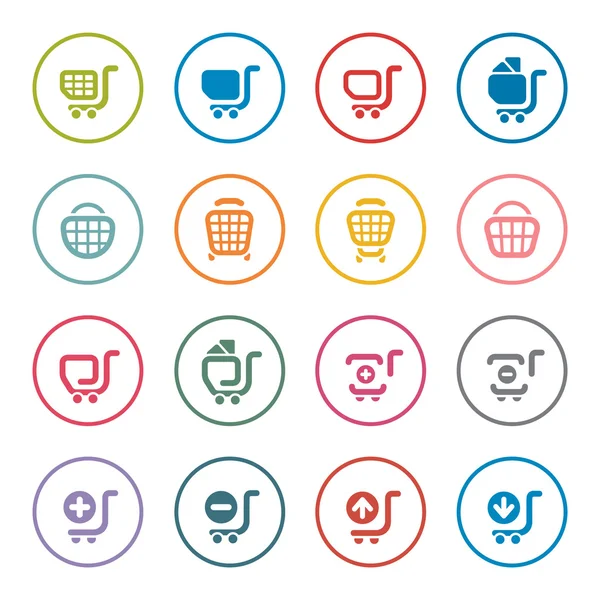 Iconos del carrito de compras — Vector de stock