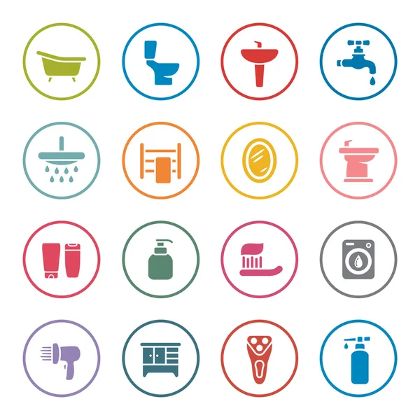 Banyo Icon set — Stok Vektör