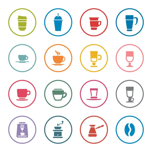 Ensemble icône café — Image vectorielle