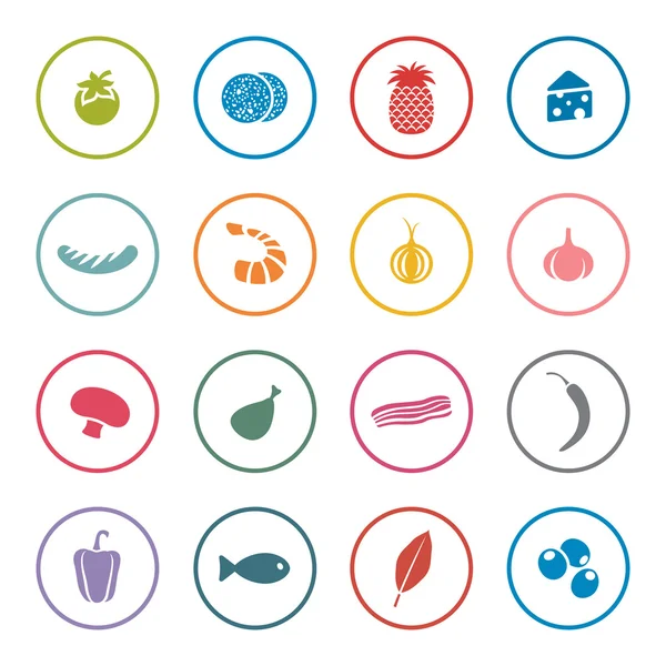 Voedsel pictogram set — Stockvector