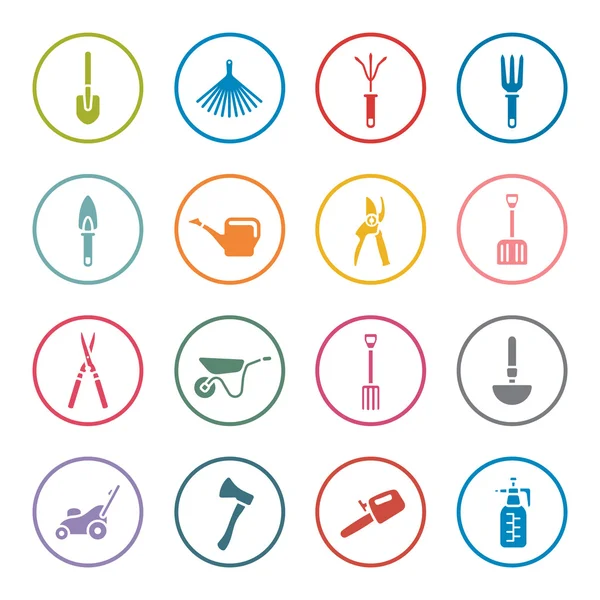 Gardening tools icons set — Stock Vector