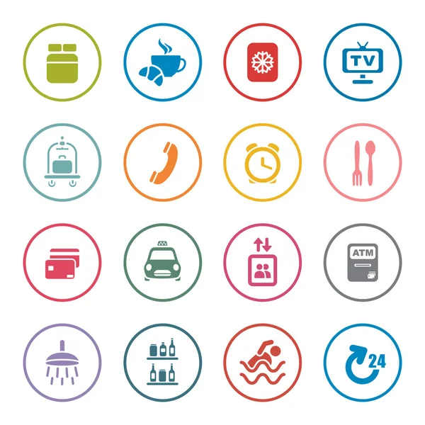 Hotel services icon set — Stock Vector