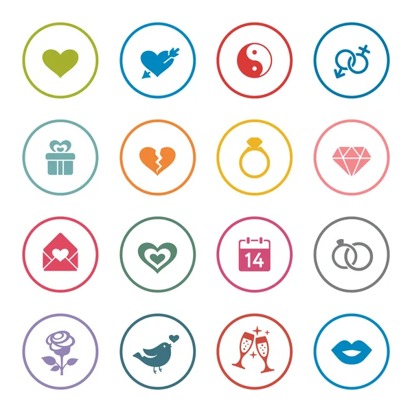 Love theme icon set — Stock Vector