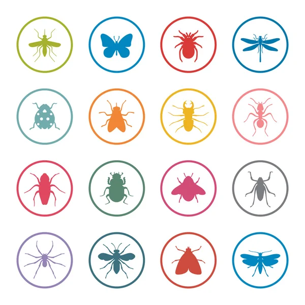 Insekter Ikonuppsättning — Stock vektor