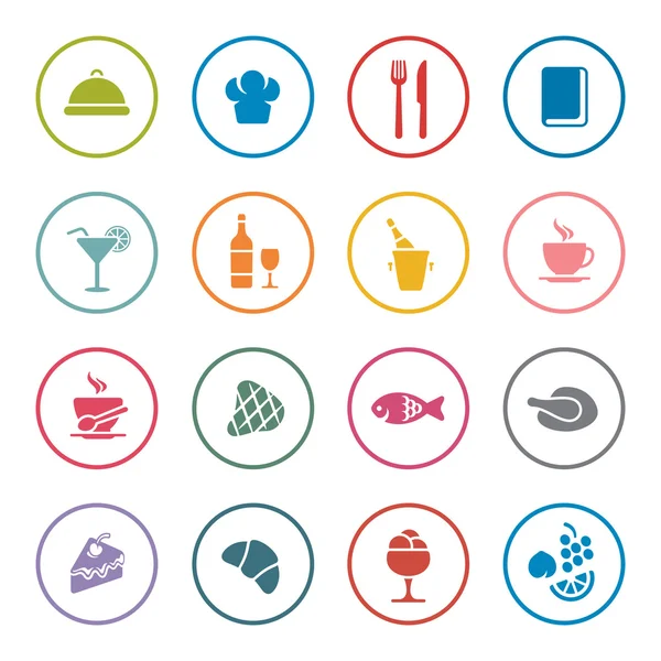 Restaurante icono conjunto — Vector de stock