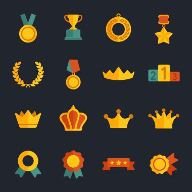 Ödülleri düz simgeler