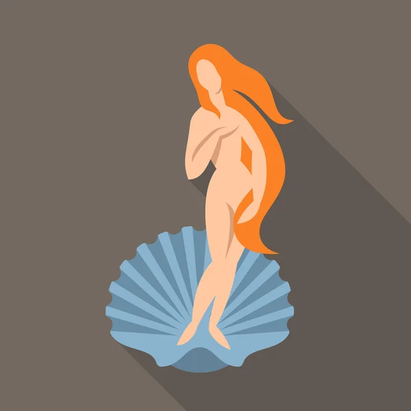 Aphrodite platte pictogram — Stockvector