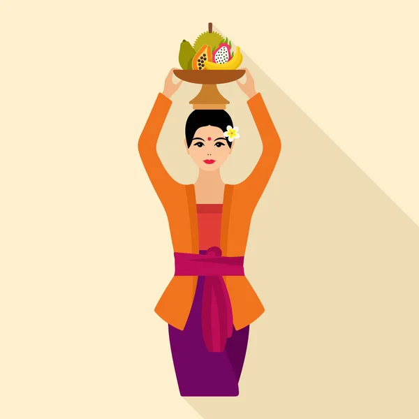 Икона балийской женщины — стоковый вектор