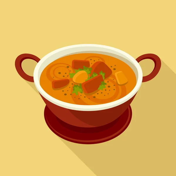 Curry icono plano — Vector de stock