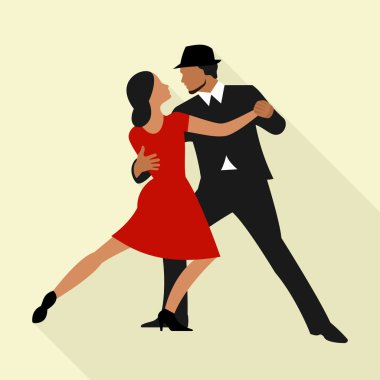 Couple dancing Tango clipart