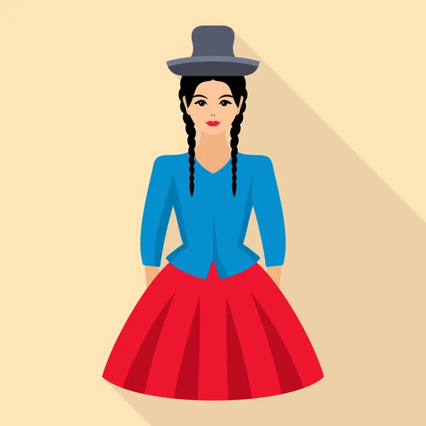 Icono de mujer peruana — Vector de stock