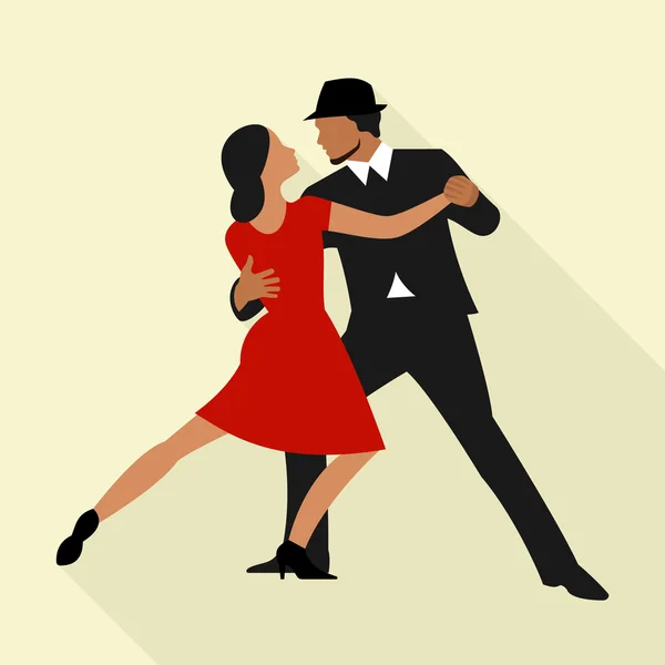 Pareja bailando tango — Vector de stock