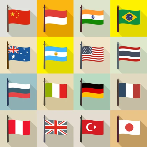 Tema internacional con banderas — Vector de stock
