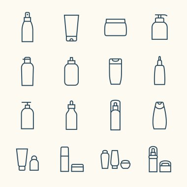 Cosmetic bottles icons