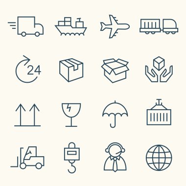 Logistics line icons