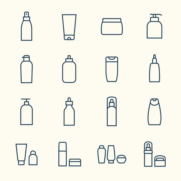 Icônes de bouteilles cosmétiques — Image vectorielle