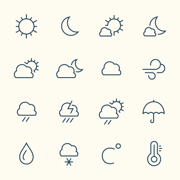 Ensemble d'icônes météo — Image vectorielle