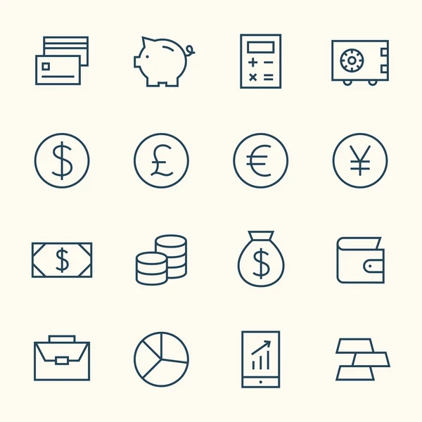 Conjunto de ícones financeiros — Vetor de Stock