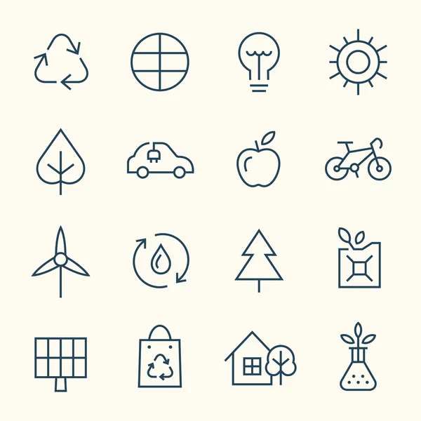 Eco icons set — Stock Vector