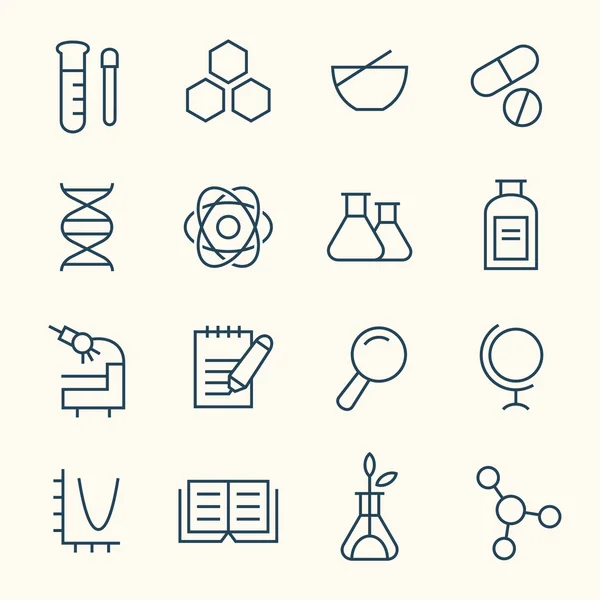 Iconos de ciencia tema — Vector de stock