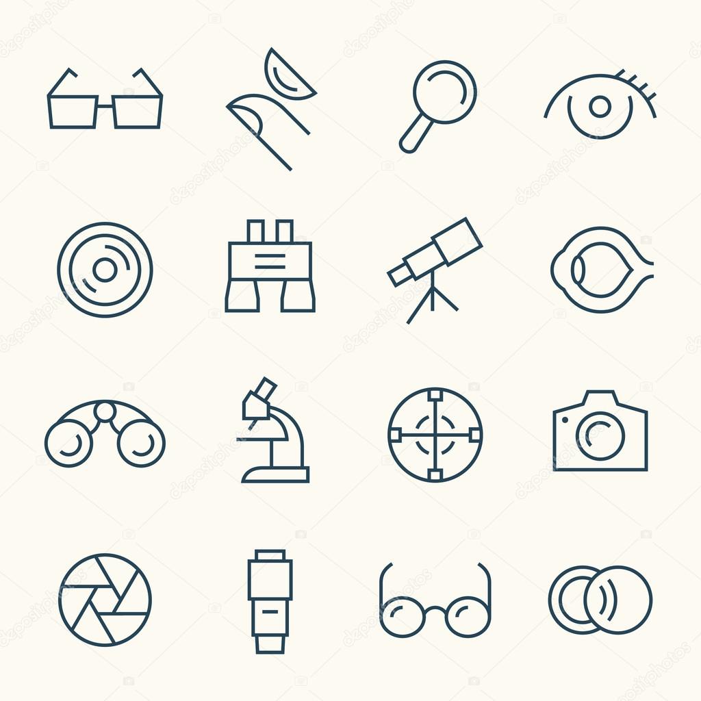 Optical  icons set
