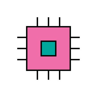 Yapay zeka işlemci vektör çizimi. Yapay zeka simgesi.