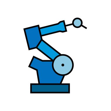 Robot kol vektör çizimi. Endüstriyel robot simgesi.