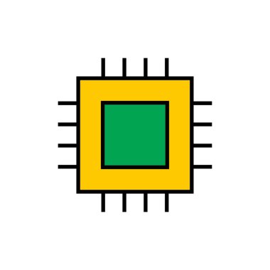 İşlemci mikro çip renkli vektör simgesi