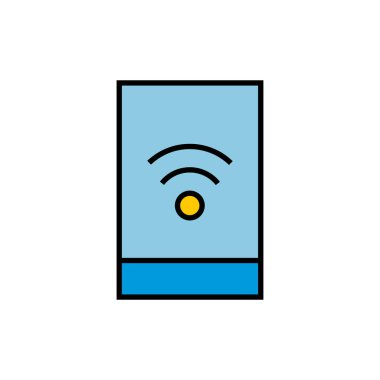 Ekran vektör simgesinde wifi işareti olan akıllı telefon
