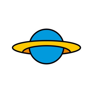 Satürn gezegeni renkli vektör simgesi