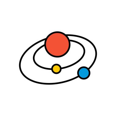 Güneş sistemi renkli vektör simgesi