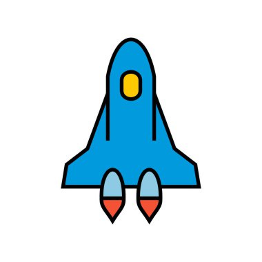 Uzay gemisi renkli vektör simgesi
