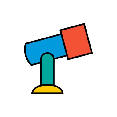 Teleskop renkli vektör simgesi