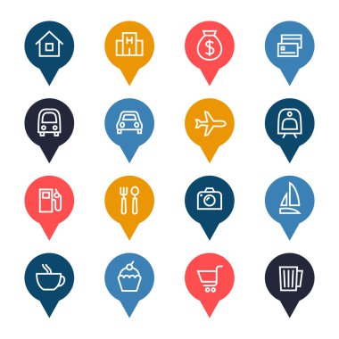 Mekanlar Icons set harita