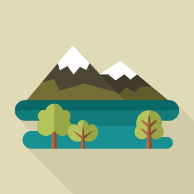 Dağ manzara düz tasarımı